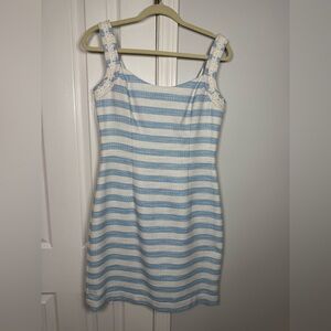 Lilly Pulitzer Sky Blue and White Striped Mini Dress